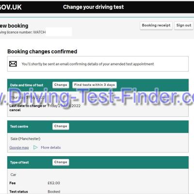 Sale Manchester Driving Test Cancellations