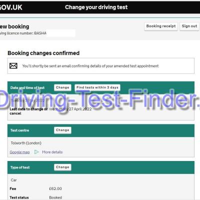 Tolworth London Driving Test Cancellations 1